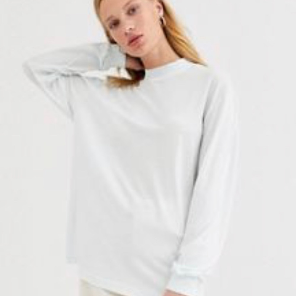 & other stories oversized jersey funnel neck mint green